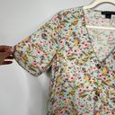 Something Navy  Arielle Charnas Floral Button Front Tie Front Blouse Top Size Med Photo 2