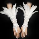 NEW Lace Feather Gloves Witch Angel Costume Accessories Swan Photo 1