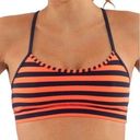 Lululemon  sports flow Y sports bra. Orange & blue stripes. Sea stripes color. Photo 0