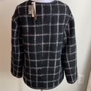 Tahari  Black White Windowpane Wool Blend Jacket Photo 2