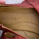 Chocolat Blu  Pleated Leather Slip On Ballet Flat Rust red -Women Size 6 Photo 6