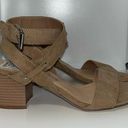 Penny Loves Kenny  Strappy Wrap Ankle Open Toe Heels Tan Microfiber Women’s 8 Photo 0