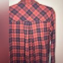 BDG  Women’s Small Petite Long Sleeve Collared Button Down Red and Blue Plaid Top Photo 5