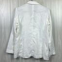 J. McLaughlin  Womens Blazer XS White Linen Pocket Jacket Lagenlook Breathable Photo 4