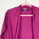 DKNY  Raspberry Silk Cashmere Draped Lightweight Waterfall Cardigan Size Small Photo 8