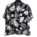 Caribbean Joe  Short Sleeve Blue Tropical Button Front Hawaiian Shirt Sz XL Photo 0