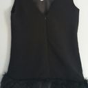 Soloiste Faux Fur Trim Black Dress Size Small Photo 2