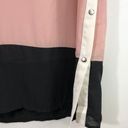 Doe & Rae New  Color Block Side Snap Dress Sleeveless V-Neck Shift Pink Black Photo 13