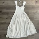 Free People  Traveler Midi Dress Ivory White Size Small Tiered Smocked Tie Back Photo 8