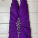 Night Moves  purple jeweled lace up back prom dress Photo 6