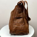 Kooba  Caramel Brown Leather Satchel Hobo Shoulder Bag Medium Zip Closure Studded Photo 2