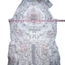 Philosophy  Grey Ivory Pink Floral Sleeveless Crew Neck Mini Dress Large Lined Photo 3