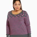 Torrid  polka dot striped sweater Photo 0