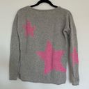 360 Cashmere Grey Sweater with Pink Stars Photo 0