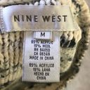 Nine West  Acrylic Wool Black Cream Sweater with Buttoned Sleeves Women's Size M Photo 6