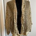 Coldwater Creek  Women’s Small Sheer Silk Leopard Tie Front Blouse Kimono Top NEW Photo 0