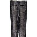 Rebecca Taylor  Womens Pull Up Snake Print Pants Black Grey Size 2 Photo 1