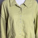 Christopher & Banks  XL GREEN LINEN BUTTON UP BLOUSE Photo 2