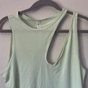 Lululemon NWT  Shoulder Cut-Out Yoga Tank Kohlrabi Green Silk Blend 10 Large Photo 3