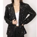 Anna Kaci Black Sequin Sparkle Shiny Blazer Jacket M Size M Photo 1