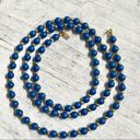 Monet  vintage Blue and gold tone beaded necklace Photo 0