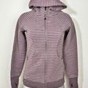 Lululemon  Scuba Hoodie Classic Cotton Fleece Size 6 Stripe Heathered Antique Photo 0