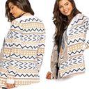 Shyanne  Country Open Front Cardigan Sweater Western Boho Womens M Chevron Photo 8