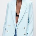 ZARA Sky Blue Flowy Blazer Photo 5