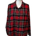 Old Navy NWT  The Boyfriend Shirt Flannel Plaid Red Size XL Photo 0