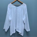 CP Shades  Long Sleeve Linen Top in White L Photo 5