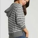 CAbi  Womens M Winward Striped Rope Tie Hoodie Sweatshirt Striped Gray Nautical Photo 2