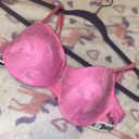 Juicy Couture Pastel Pink Monogram Logo Lace Push Up Bra Photo 1