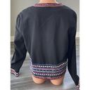 Simply Styled  Black Lined Blazer Size L Boho Open Cotton Embroidered M15 Photo 3