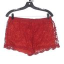 Full Tilt Red Crotchet Shorts  Photo 0