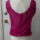 belle du jour  Sheer Tie Front Blouse Pink/Black Size S Photo 2