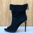 Burberry women’s Pelling Fringed Suede Peep-toe Booties boots IT 37.5 US 7.5 Photo 7