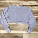 Good American  Cropped Purple Crewneck Sweatshirt Women’s 0 Photo 0