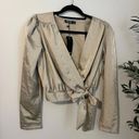 Nasty Gal NWT  Satin Tie oh Tie Champagne Top 10 Photo 3