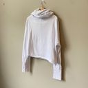 Z Supply  Women's XL Long Sleeve Oversized Hood Cropped White Hoodie Sweatshirt Photo 14