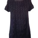 Kensie  Women Size M Black Mohair Blend Short Sleeve Cable Knit Sweater Dress NWT Photo 1