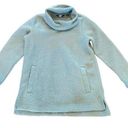 Lands’ End Aqua‎ Teal Cowl Neck Sherpa Pull Over Size Medium Blue Photo 0