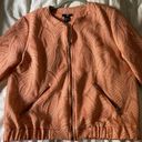 H&M Hm Women’s Orange Print Long Sleeve Blazer Casual Zip Up Jacket Fashion Top Photo 6