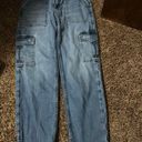 American Eagle Super High Waisted Ankle Straight Cargo Jean Photo 0