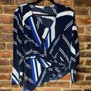 Symphony NWT  + Notes Asymmetrical Faux-Wrap Striped Blouse Women's Size Small Photo 0