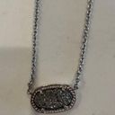 Kendra Scott  Elisa Platinum Drusy Pendant Silver Rhodium Chain Necklace Photo 2