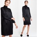 Vince  Mock Neck Silk Dress Black Size Small Photo 1