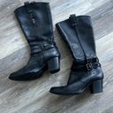 Born Lewisa knee high black stacked heel leather boots Size 7 Photo 5