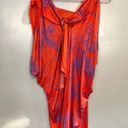 Halston Heritage Red Swirl Floral Draped Tie Asymmetrical Silk Blend Mini Dress Photo 5