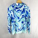 Hill House  The Allie Zip Up Sweatshirt Size Small Ocean Kaleidoscope Photo 4