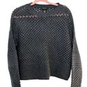 Karen Kane  Wool Sweater Gray Open Knit Crochet Sweater Photo 0